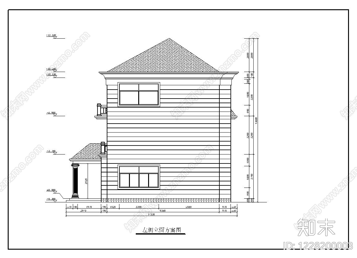 别墅建筑cad施工图下载【ID:1228200003】