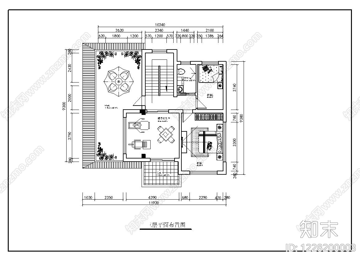 别墅建筑cad施工图下载【ID:1228200003】