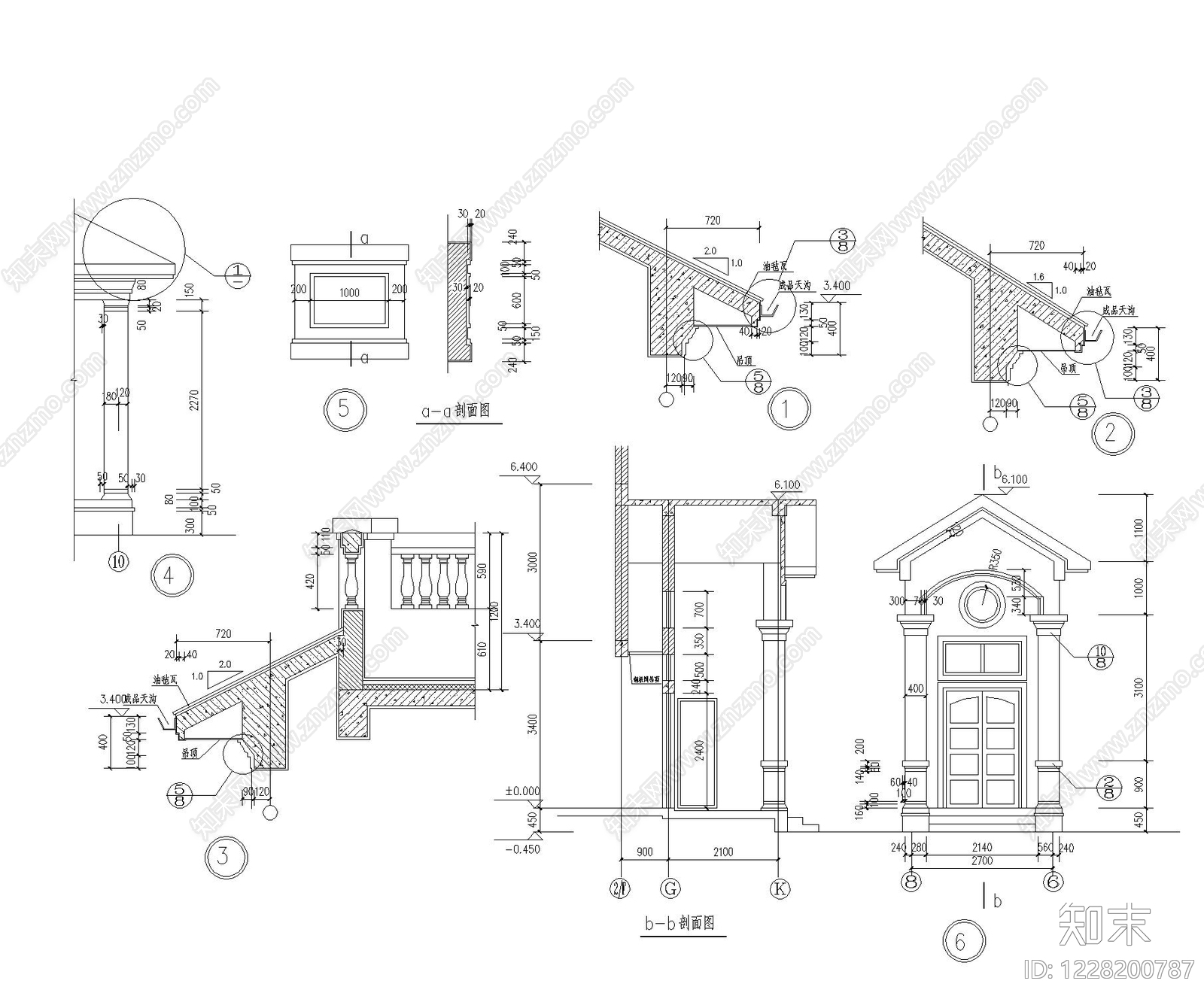 别墅建筑cad施工图下载【ID:1228200787】
