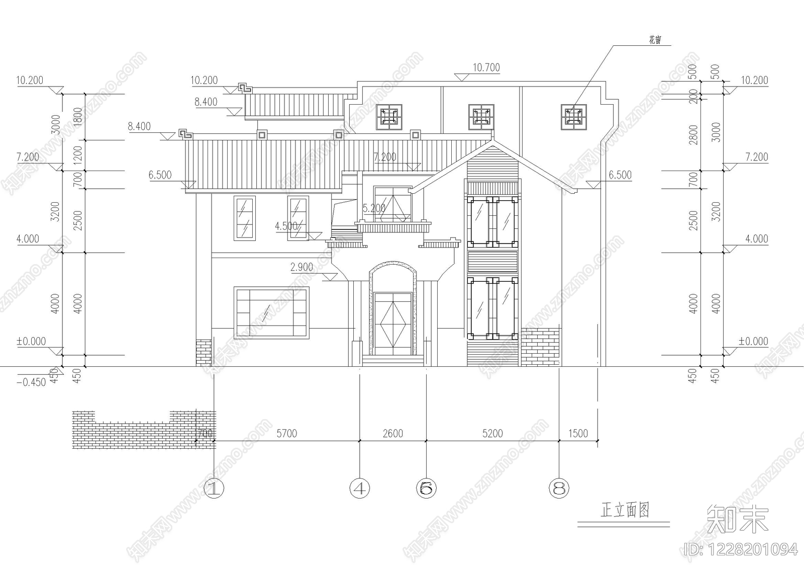 别墅建筑cad施工图下载【ID:1228201094】