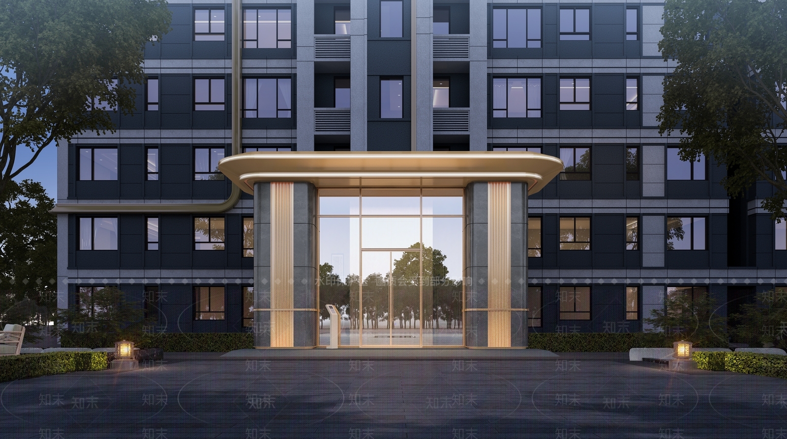 轻奢小高层住宅楼3D模型下载【ID:1228213685】