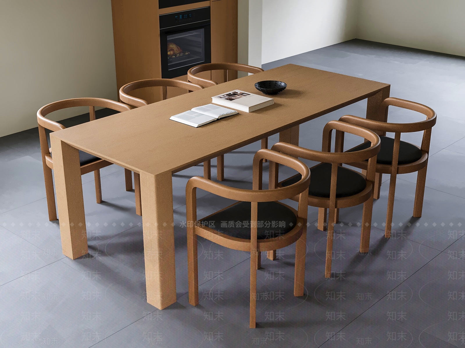 原木风餐桌椅3D模型下载【ID:1228214935】