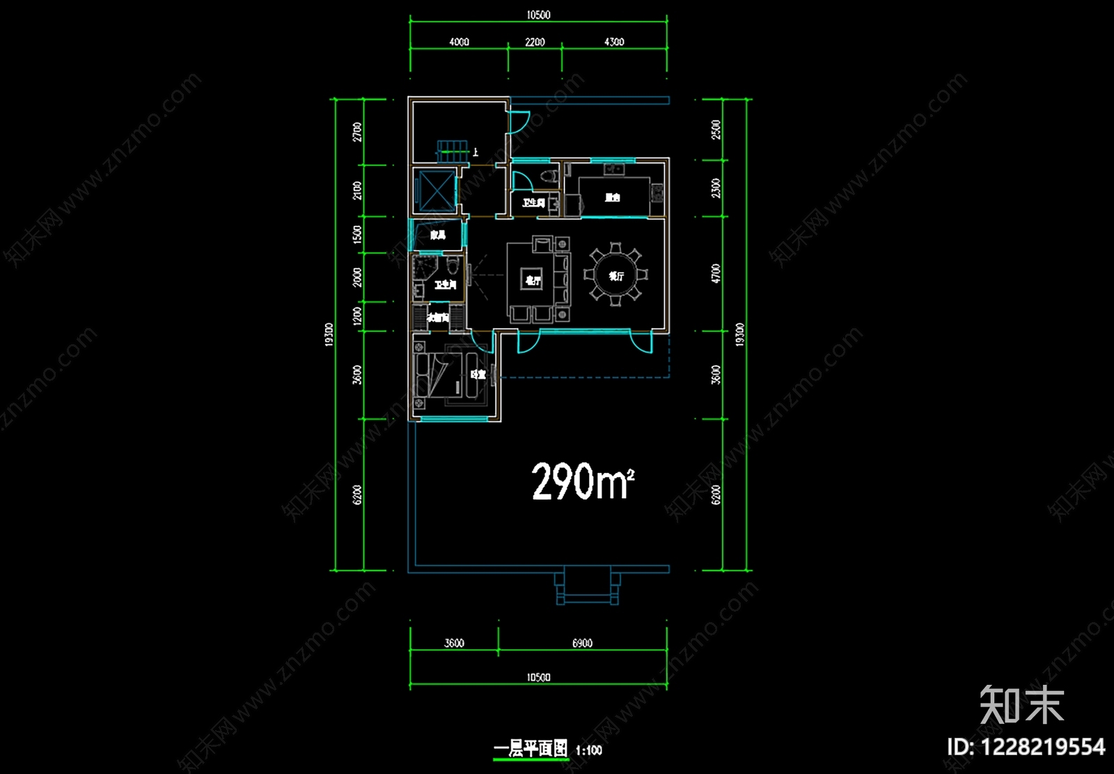 联排住宅cad施工图下载【ID:1228219554】