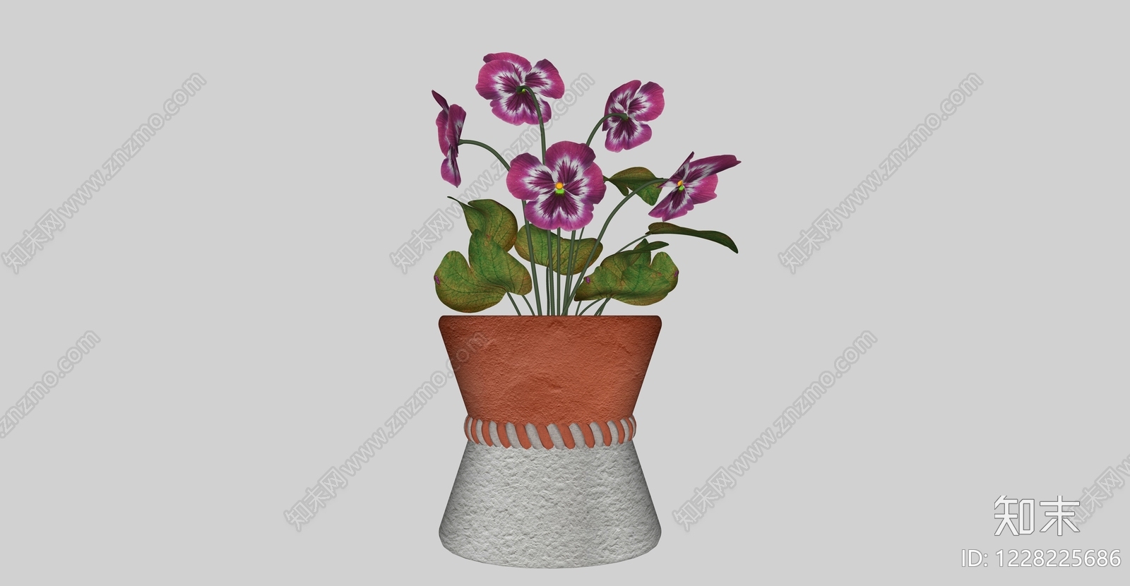 美式盆栽SU模型下载【ID:1228225686】