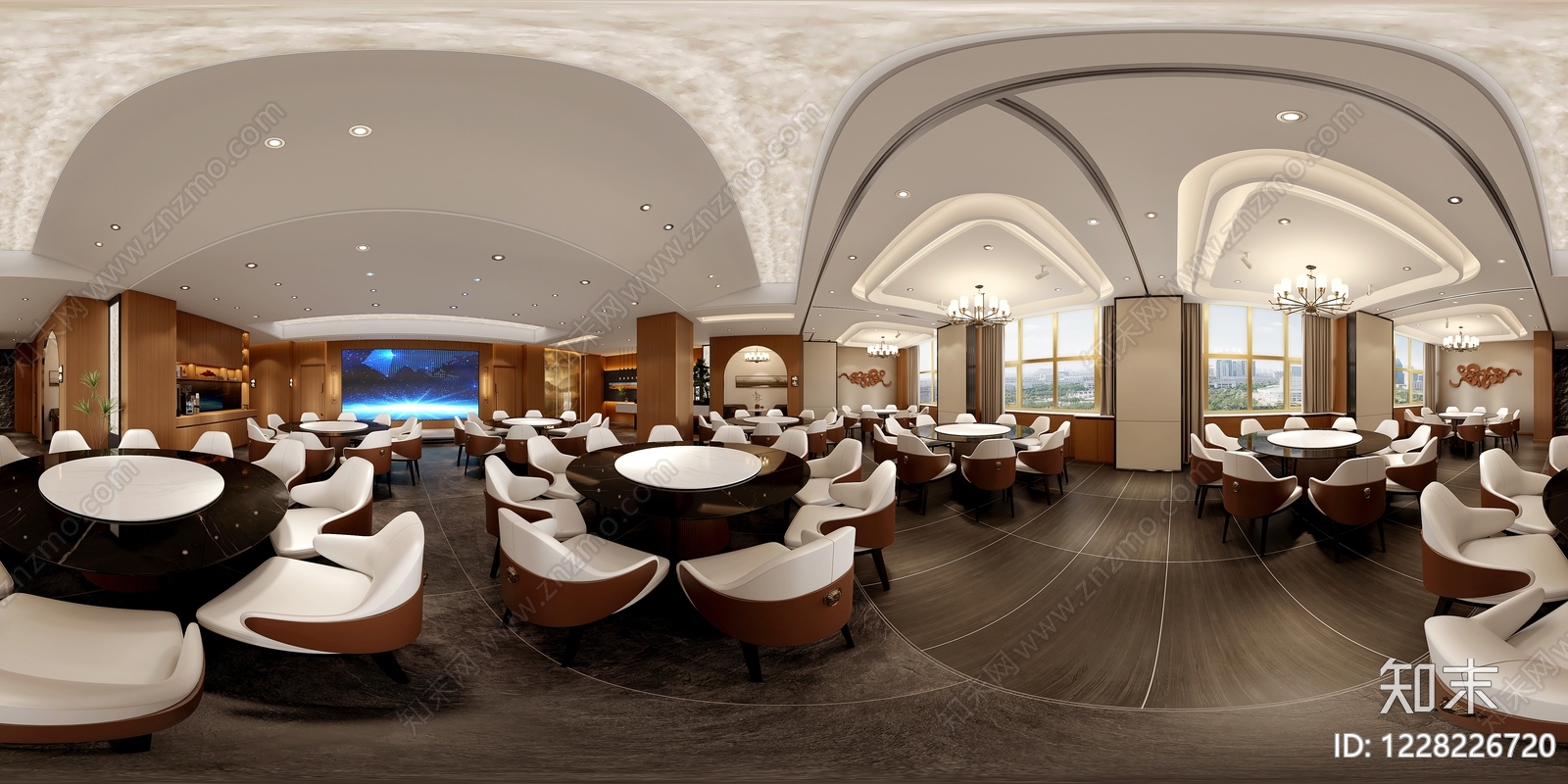 现代酒店餐厅3D模型下载【ID:1228226720】