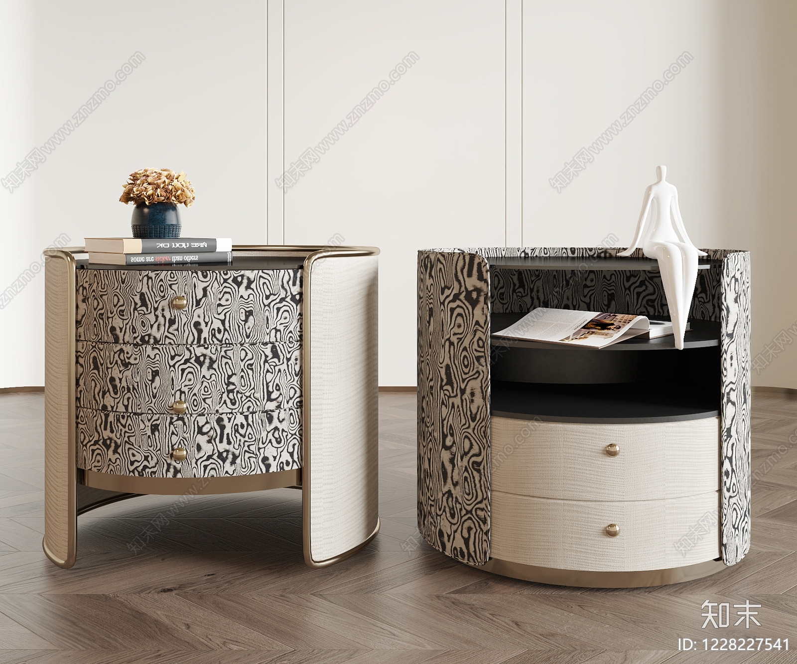 轻奢床头柜SU模型下载【ID:1228227541】