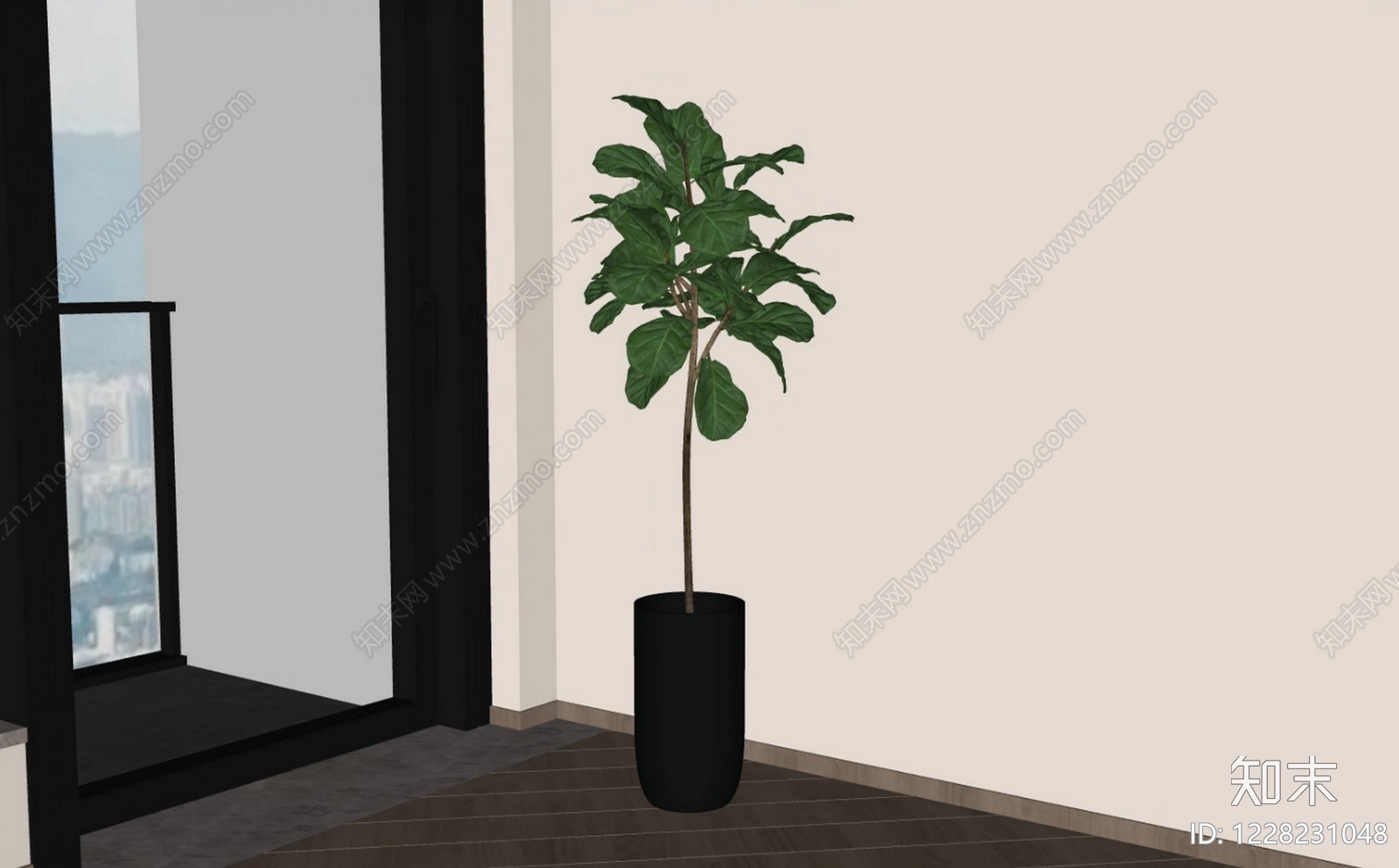 现代简约盆栽SU模型下载【ID:1228231048】
