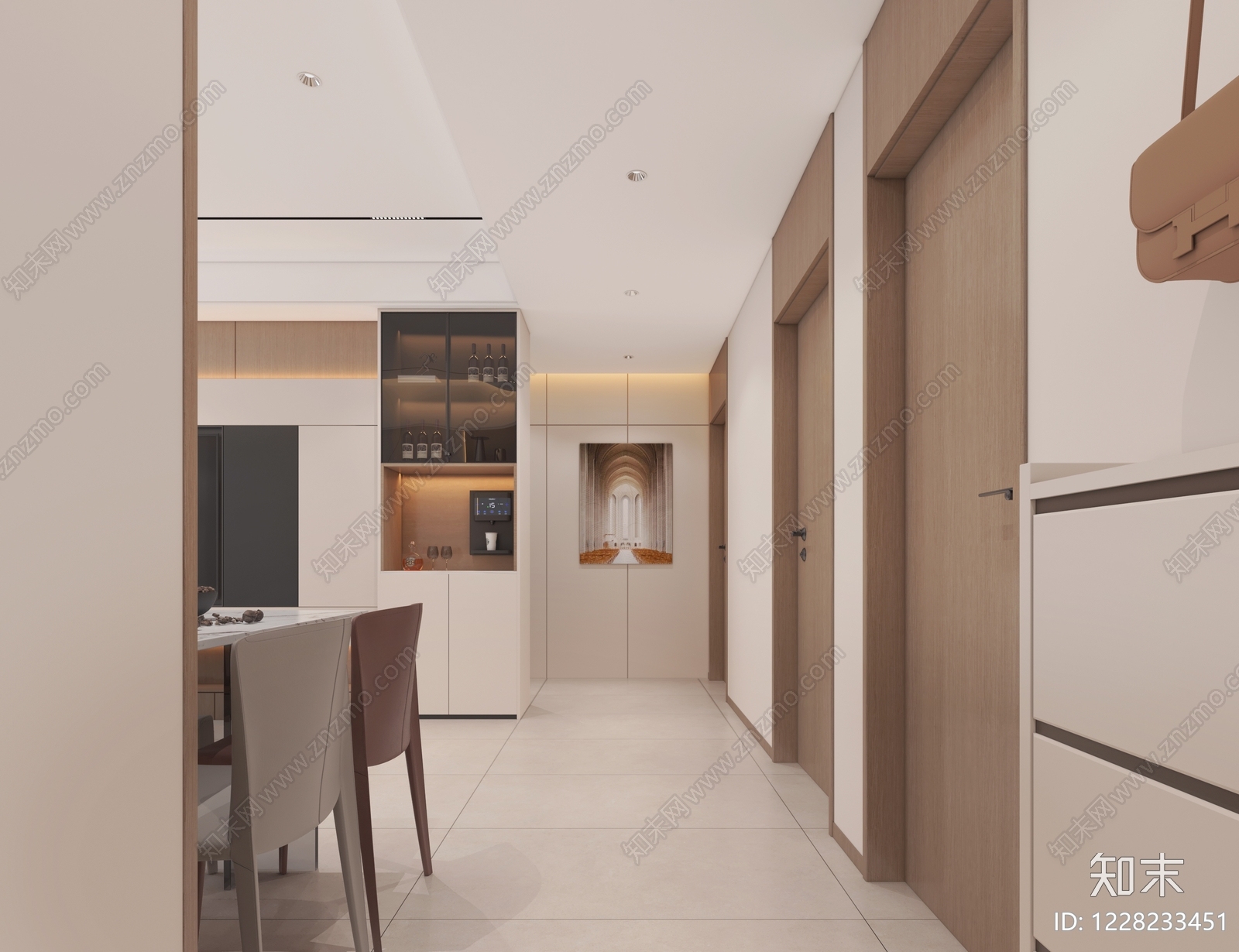 现代简约别墅客餐厅3D模型下载【ID:1228233451】
