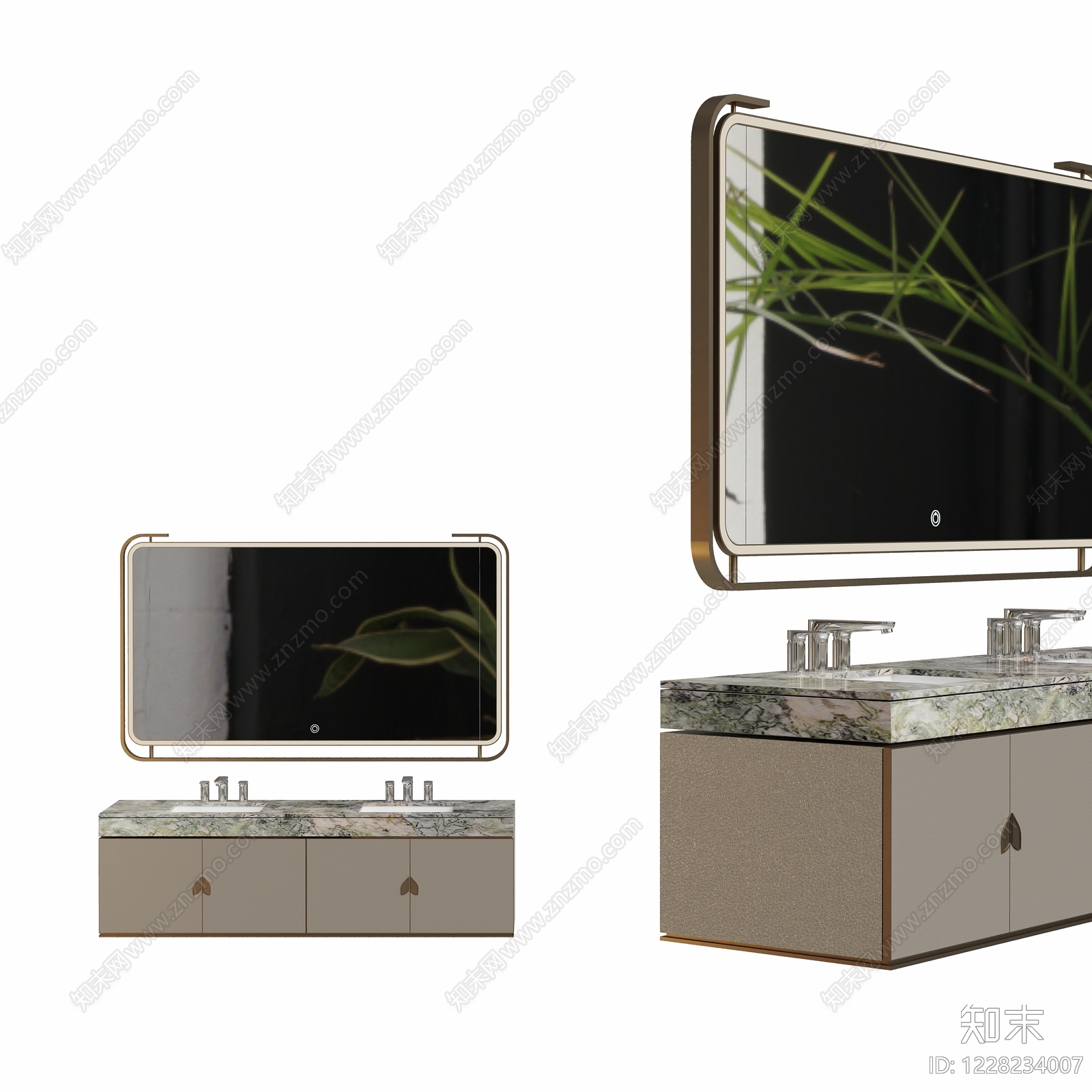 轻奢洗衣机柜3D模型下载【ID:1228234007】