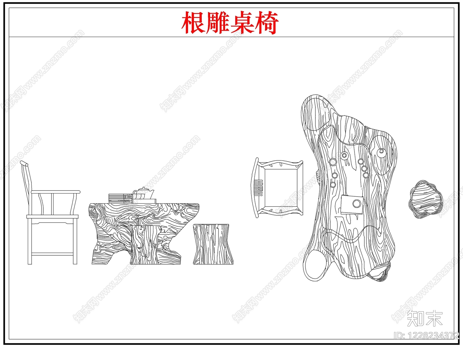 桌椅CAD图纸