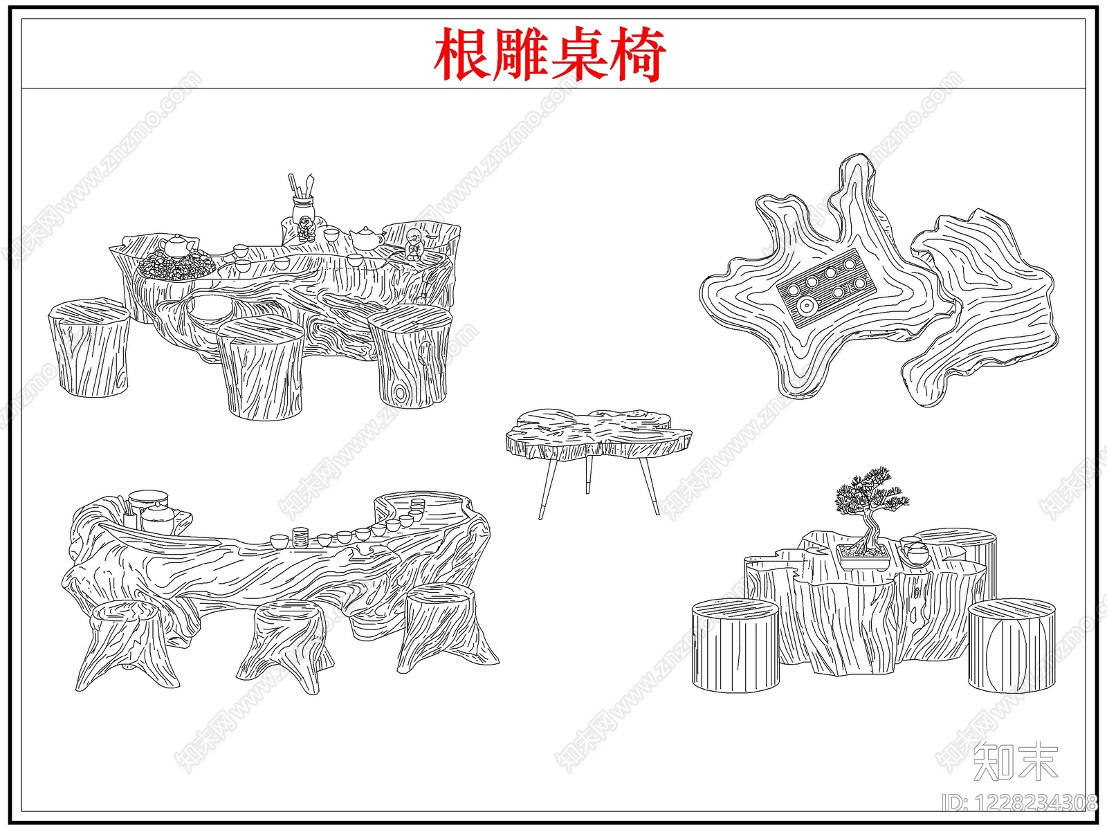 桌椅CAD图纸