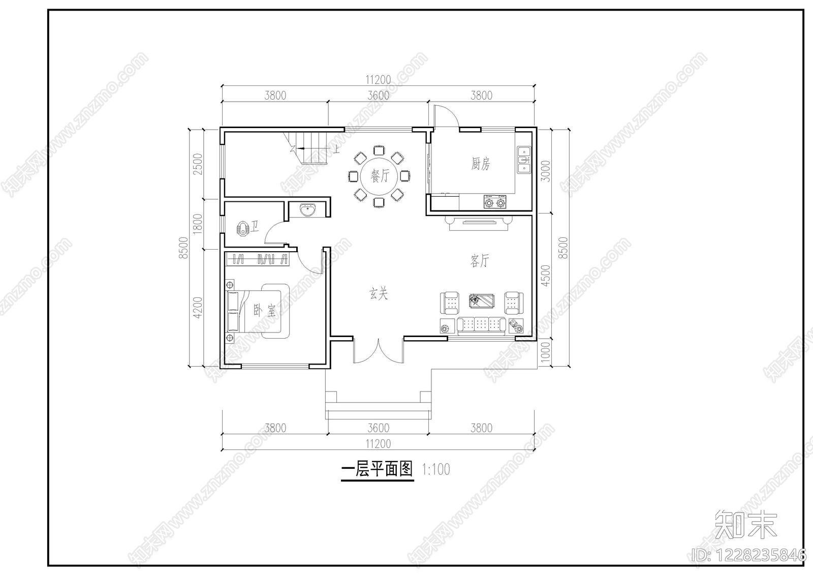 别墅建筑cad施工图下载【ID:1228235846】