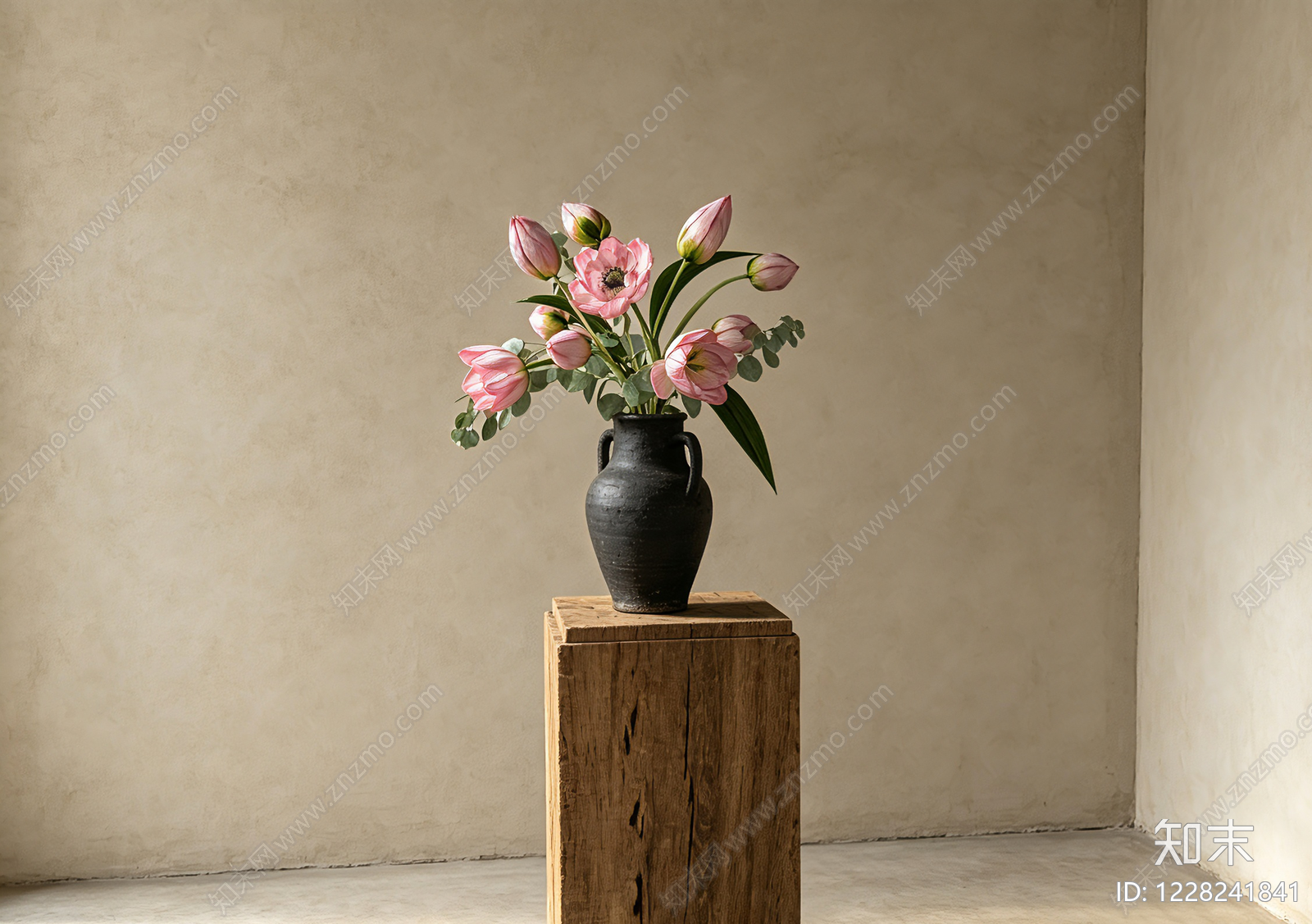 侘寂花艺SU模型下载【ID:1228241841】