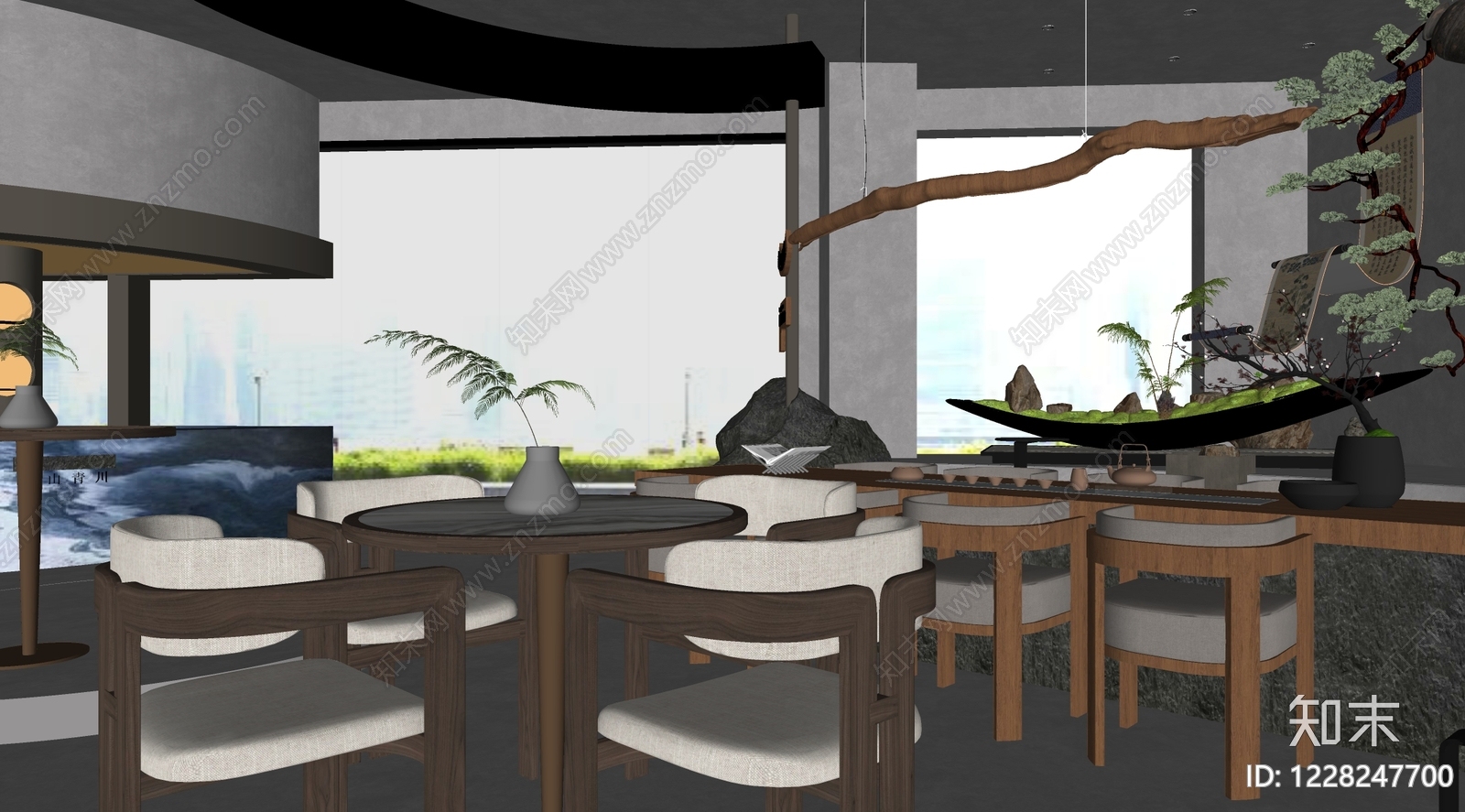 新中式茶馆SU模型下载【ID:1228247700】