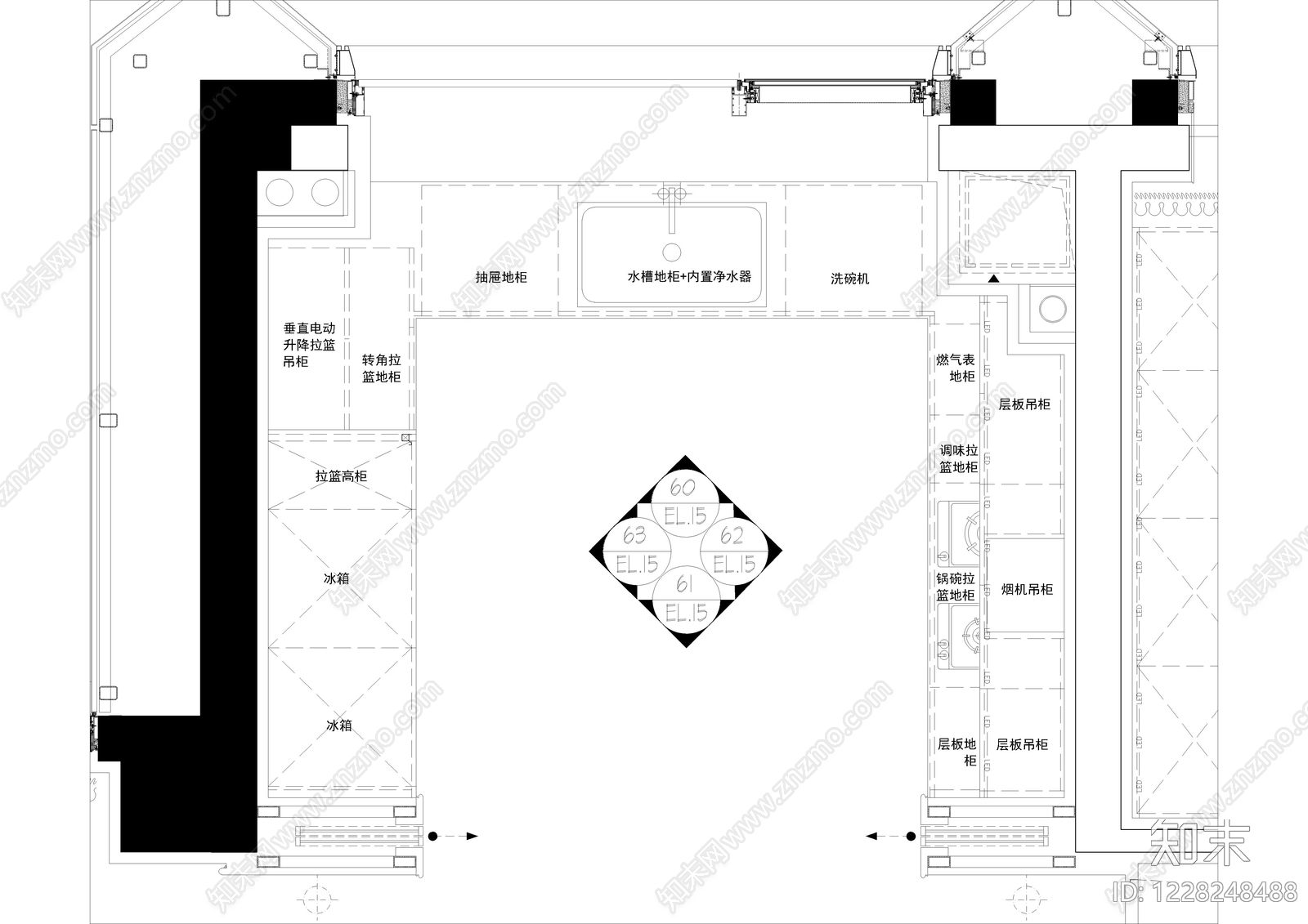 厨房cad施工图下载【ID:1228248488】