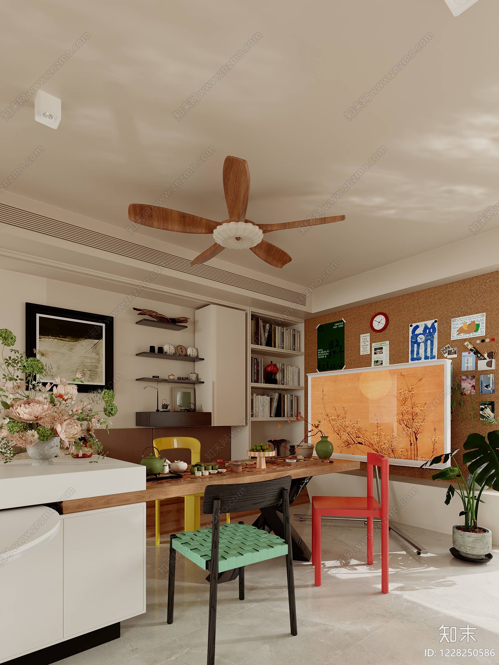 奶油风茶室3D模型下载【ID:1228250586】