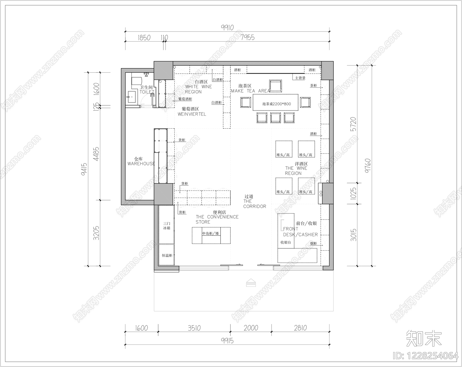 超市cad施工图下载【ID:1228254064】