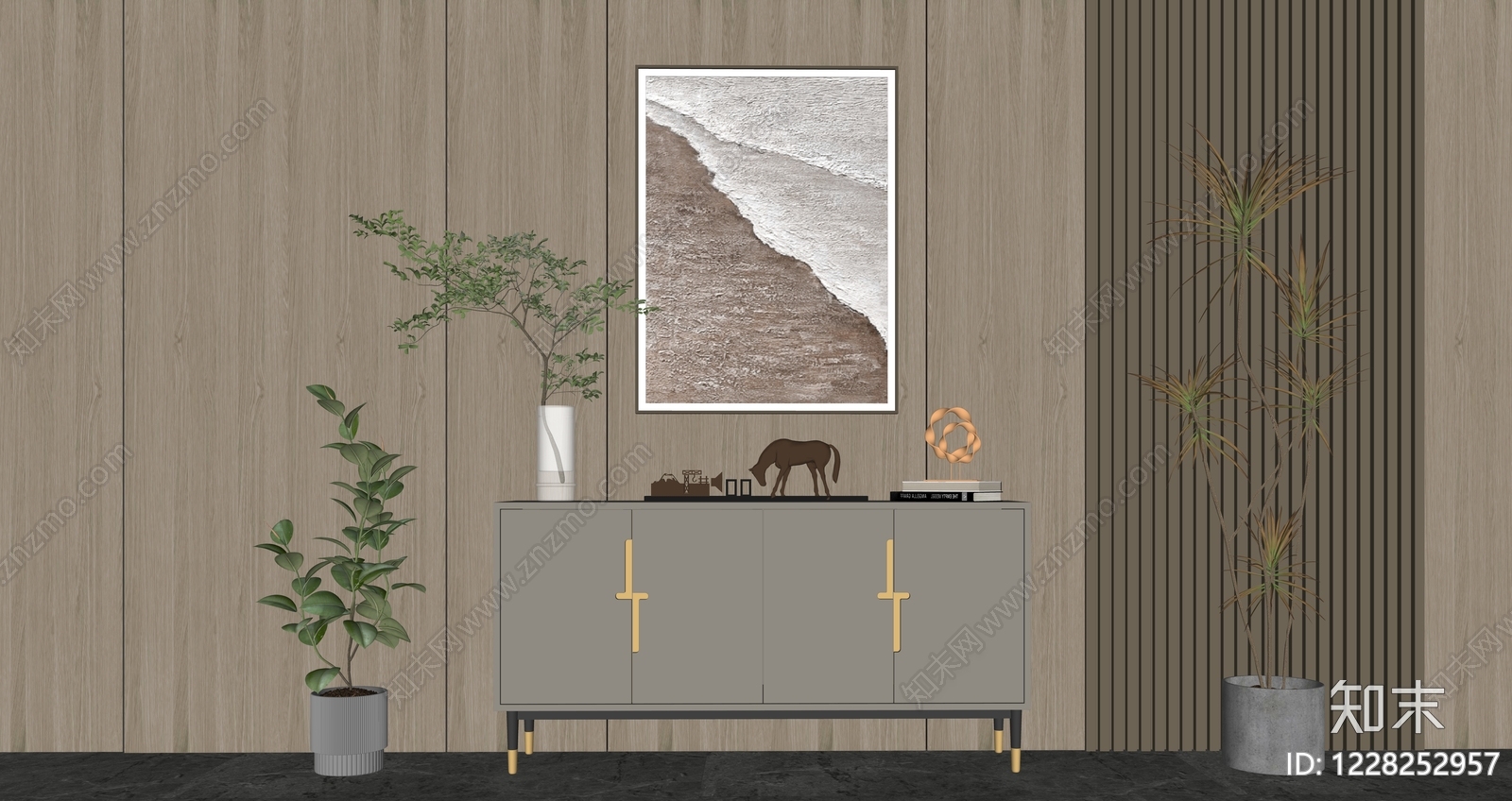 现代简约玄关柜SU模型下载【ID:1228252957】