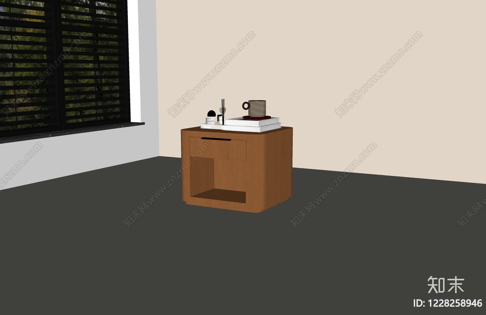 原木风床头柜SU模型下载【ID:1228258946】