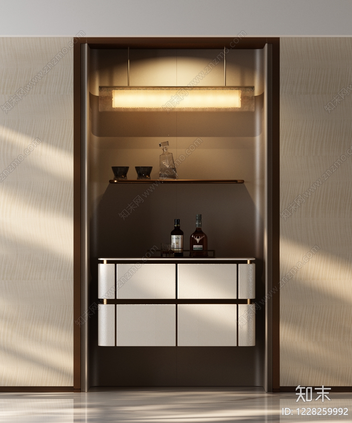轻奢酒柜SU模型下载【ID:1228259992】