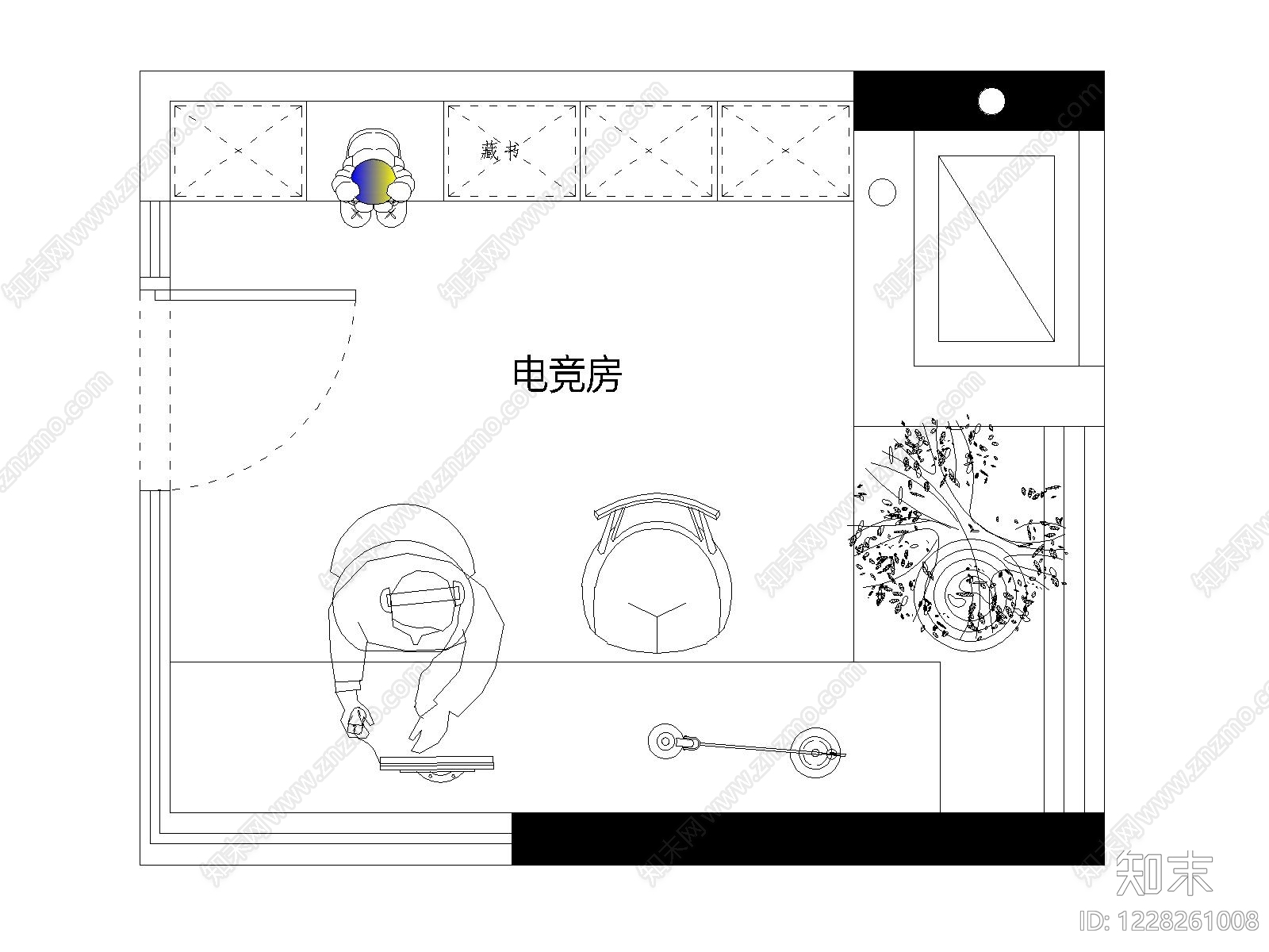 电竞房cad施工图下载【ID:1228261008】
