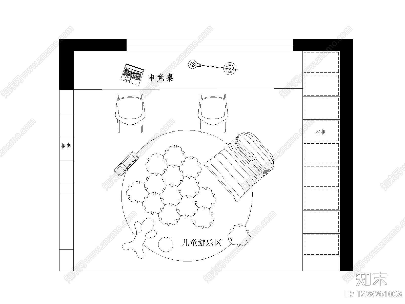 电竞房cad施工图下载【ID:1228261008】