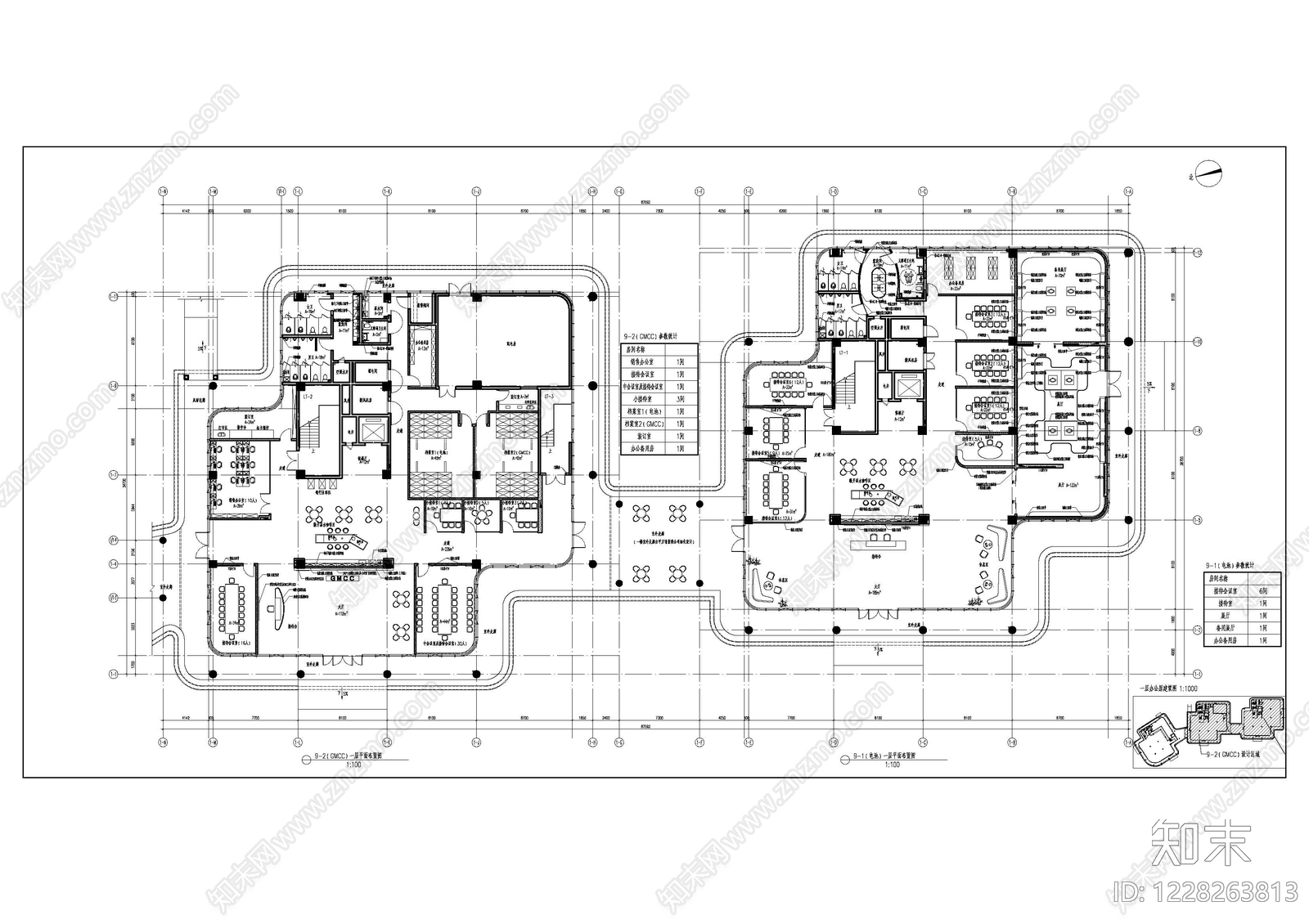 整体办公空间cad施工图下载【ID:1228263813】