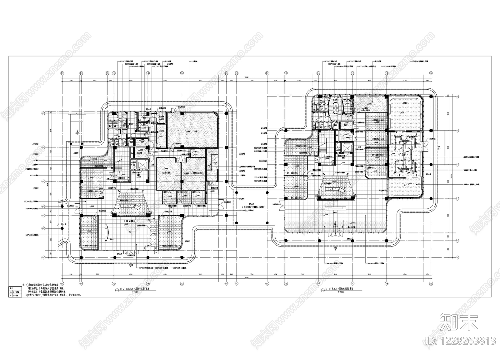 整体办公空间cad施工图下载【ID:1228263813】