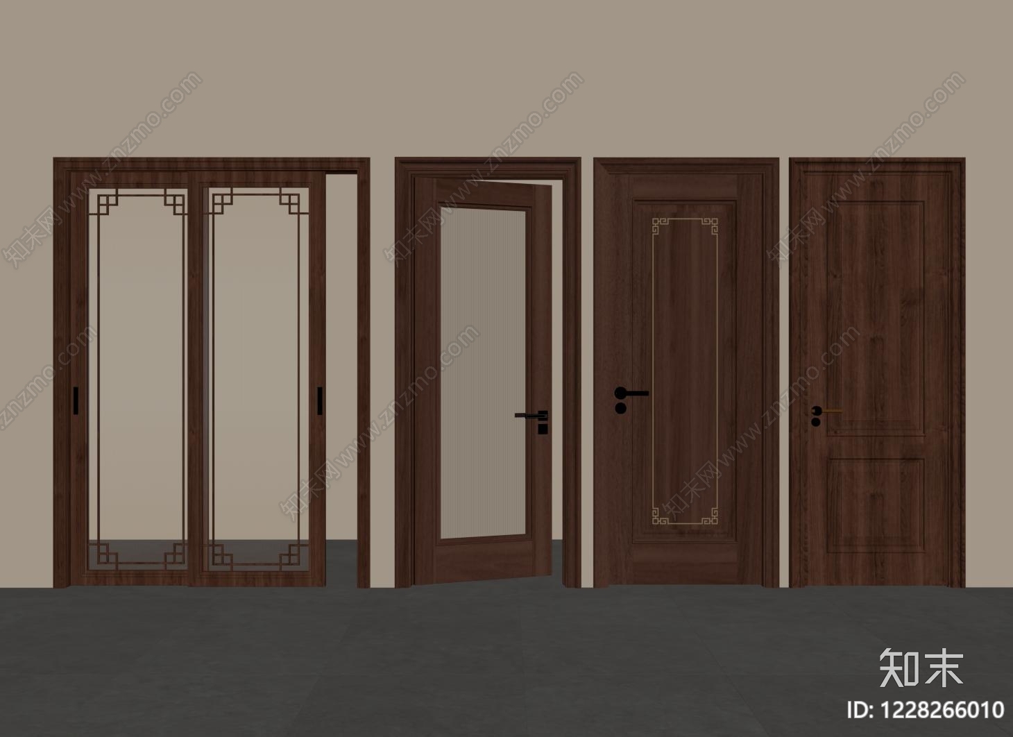 新中式单开门SU模型下载【ID:1228266010】