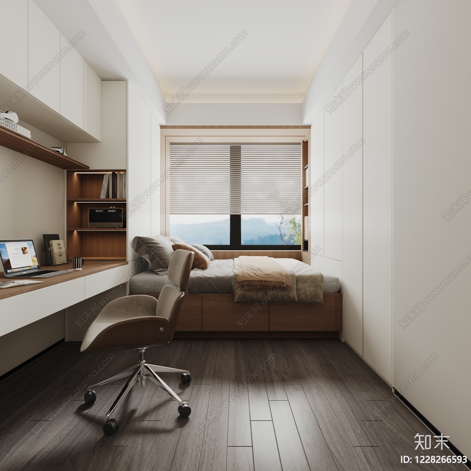 现代简约榻榻米卧室3D模型下载【ID:1228266593】