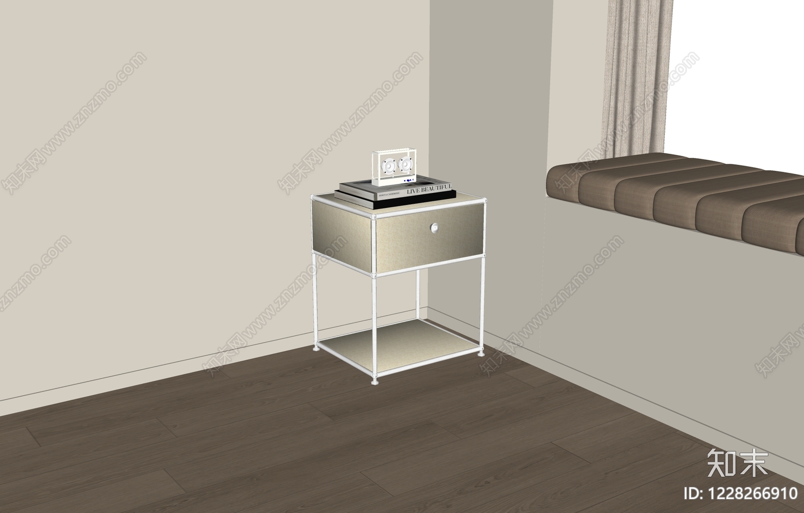 包豪斯床头柜SU模型下载【ID:1228266910】