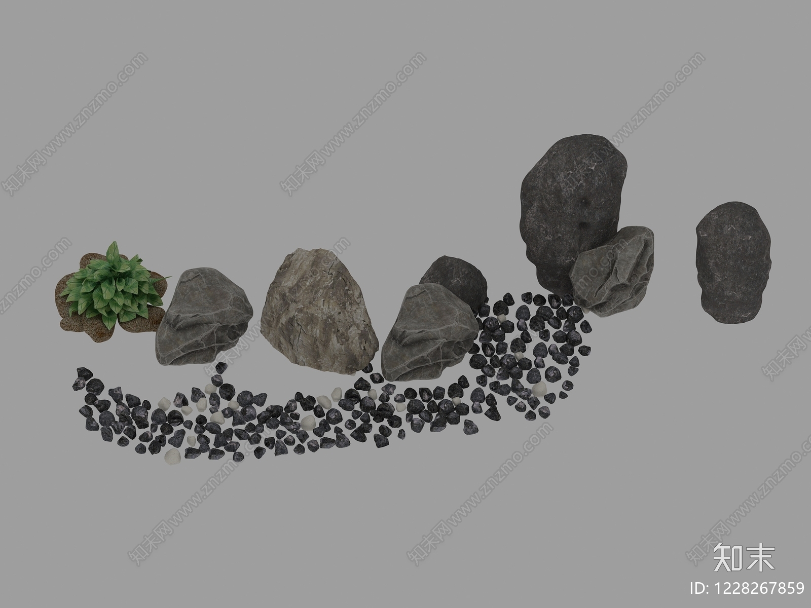 禅意石头3D模型下载【ID:1228267859】