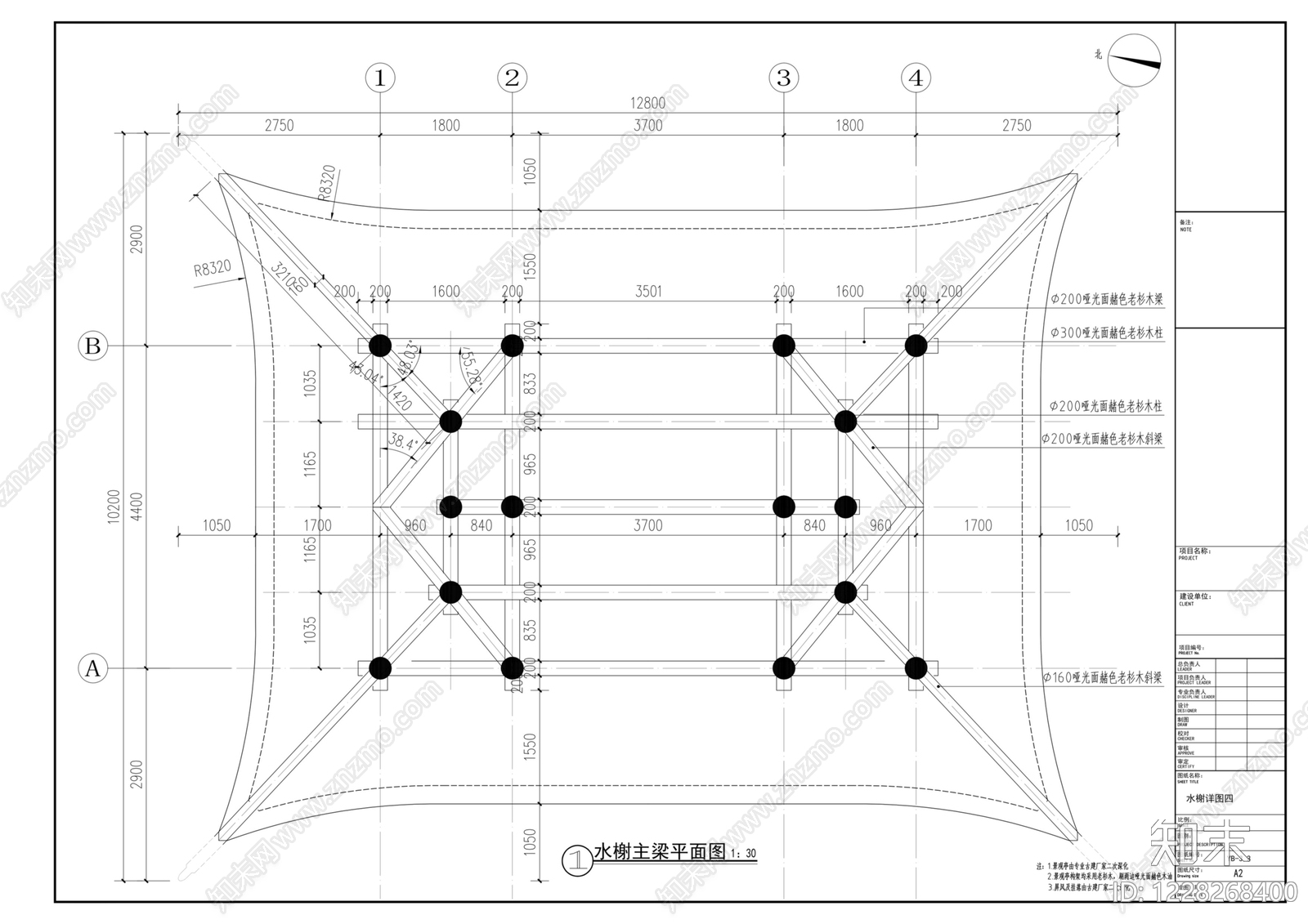 仿古建筑cad施工图下载【ID:1228268400】