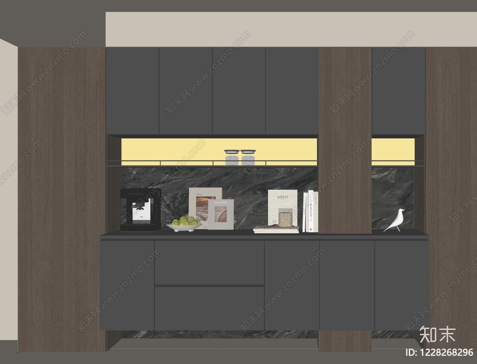 意式极简餐边柜SU模型下载【ID:1228268296】