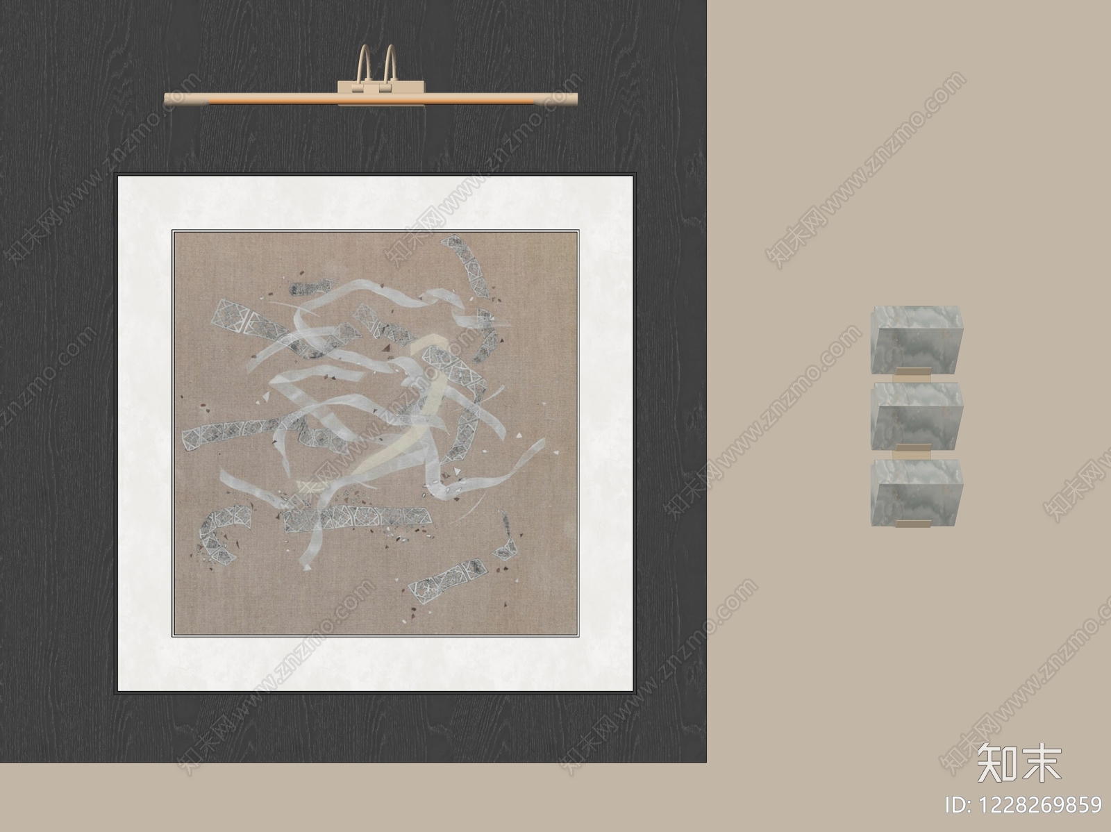轻奢挂画SU模型下载【ID:1228269859】