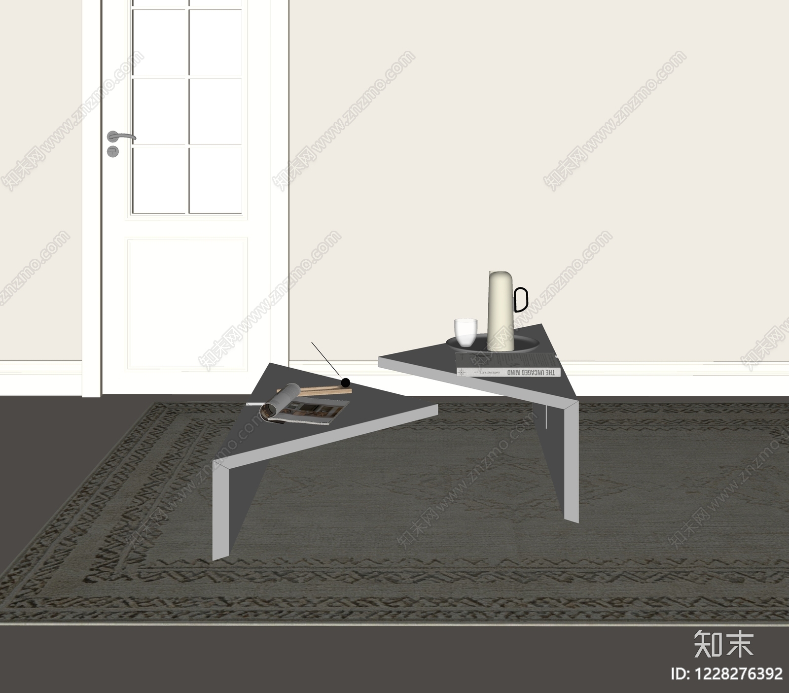 意式极简茶几SU模型下载【ID:1228276392】