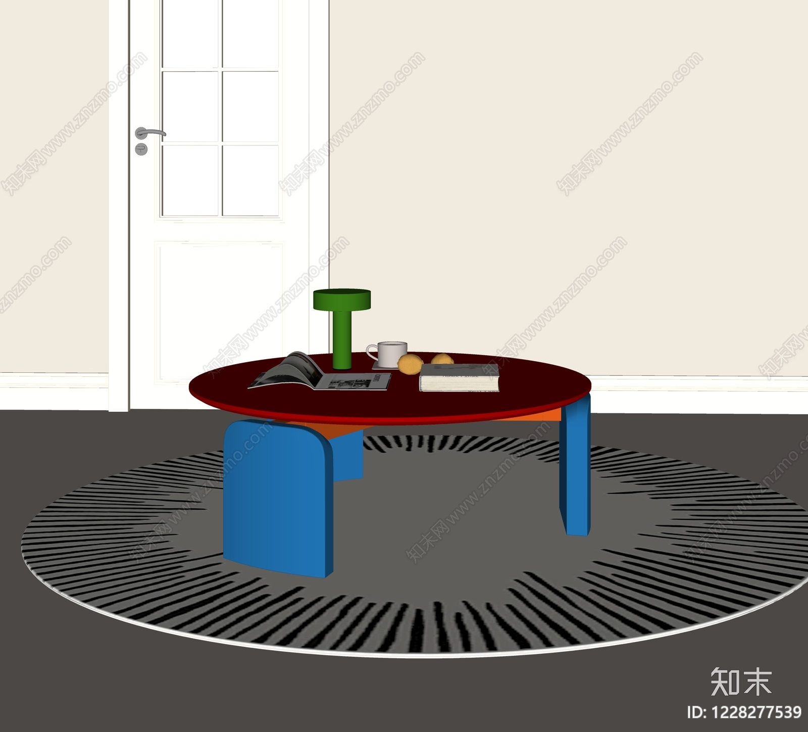 孟菲斯茶几SU模型下载【ID:1228277539】