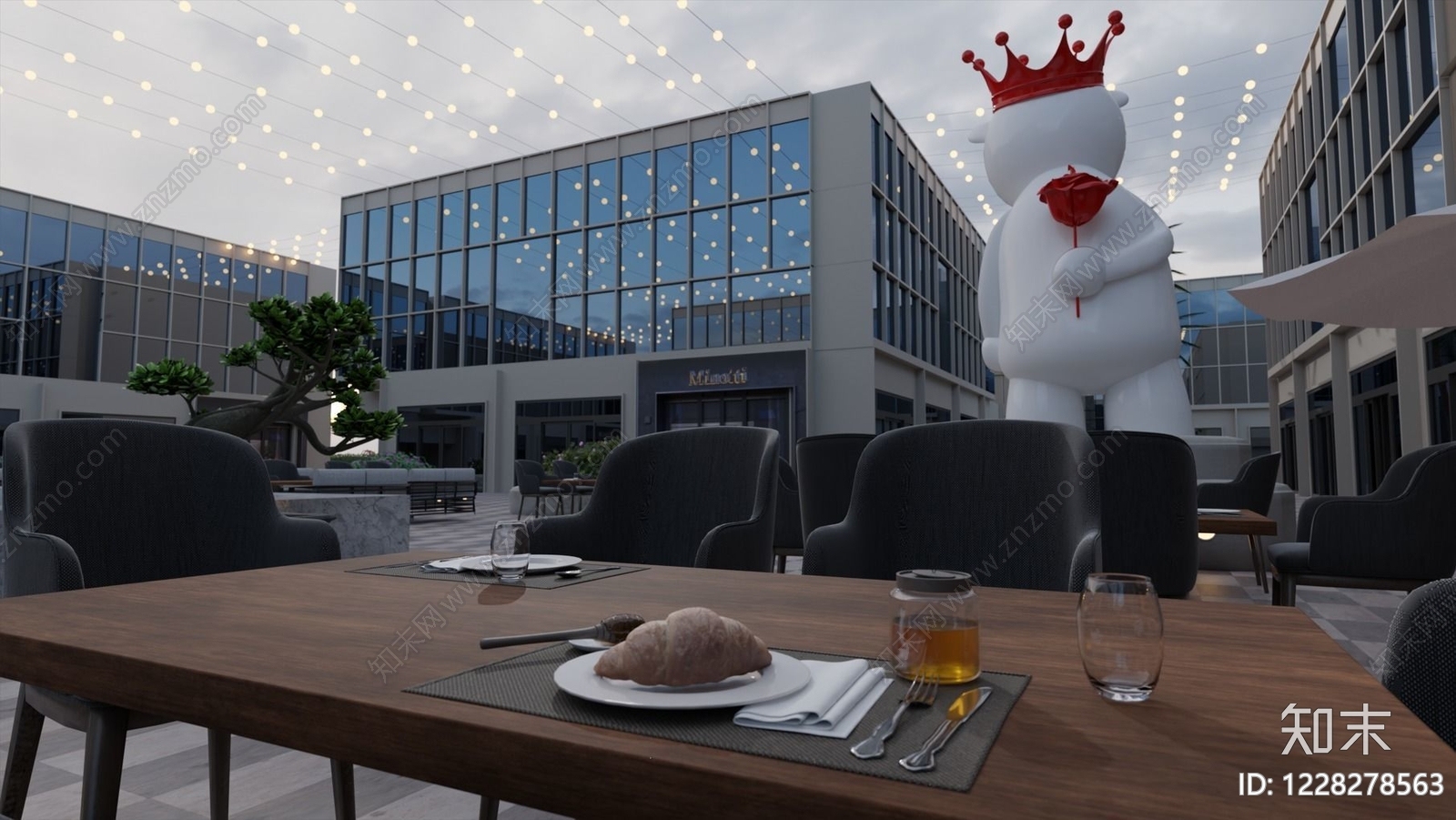 现代商业景观3D模型下载【ID:1228278563】