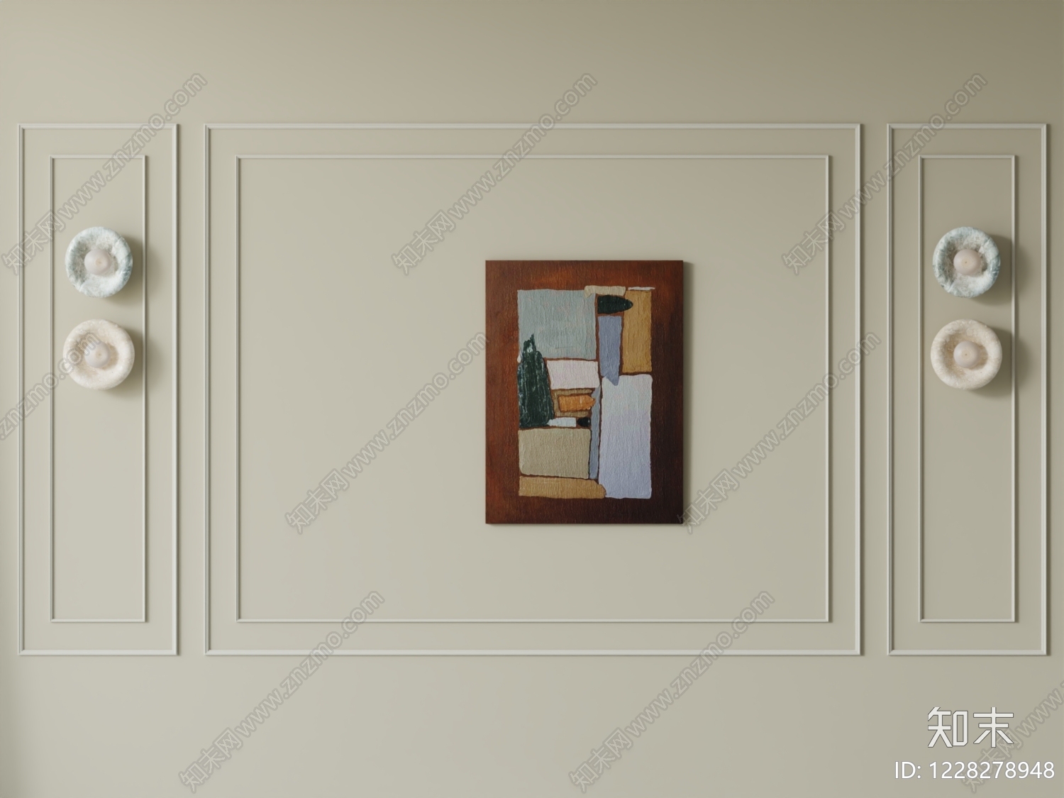 侘寂沙发背景墙3D模型下载【ID:1228278948】
