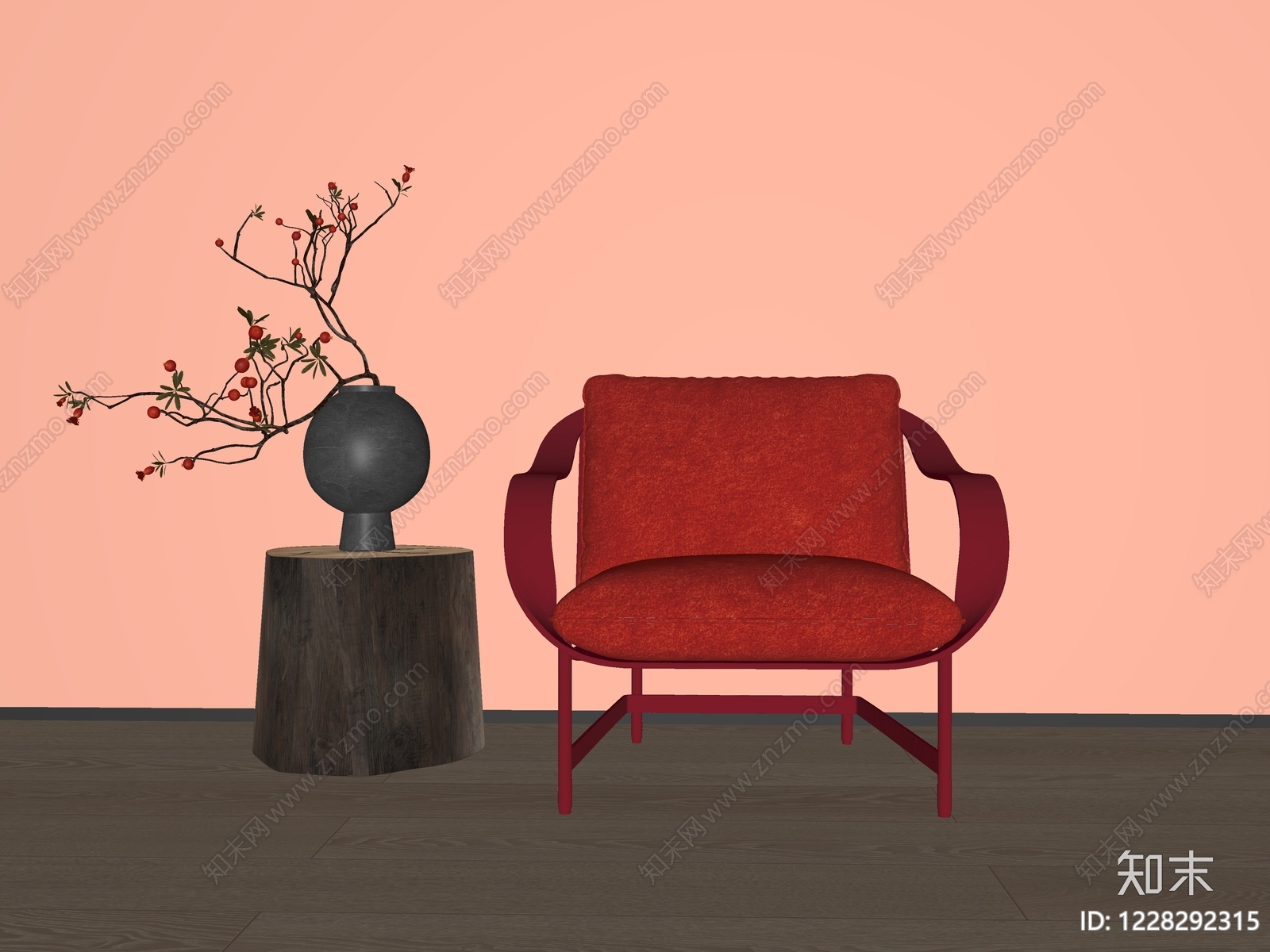 新中式休闲椅SU模型下载【ID:1228292315】