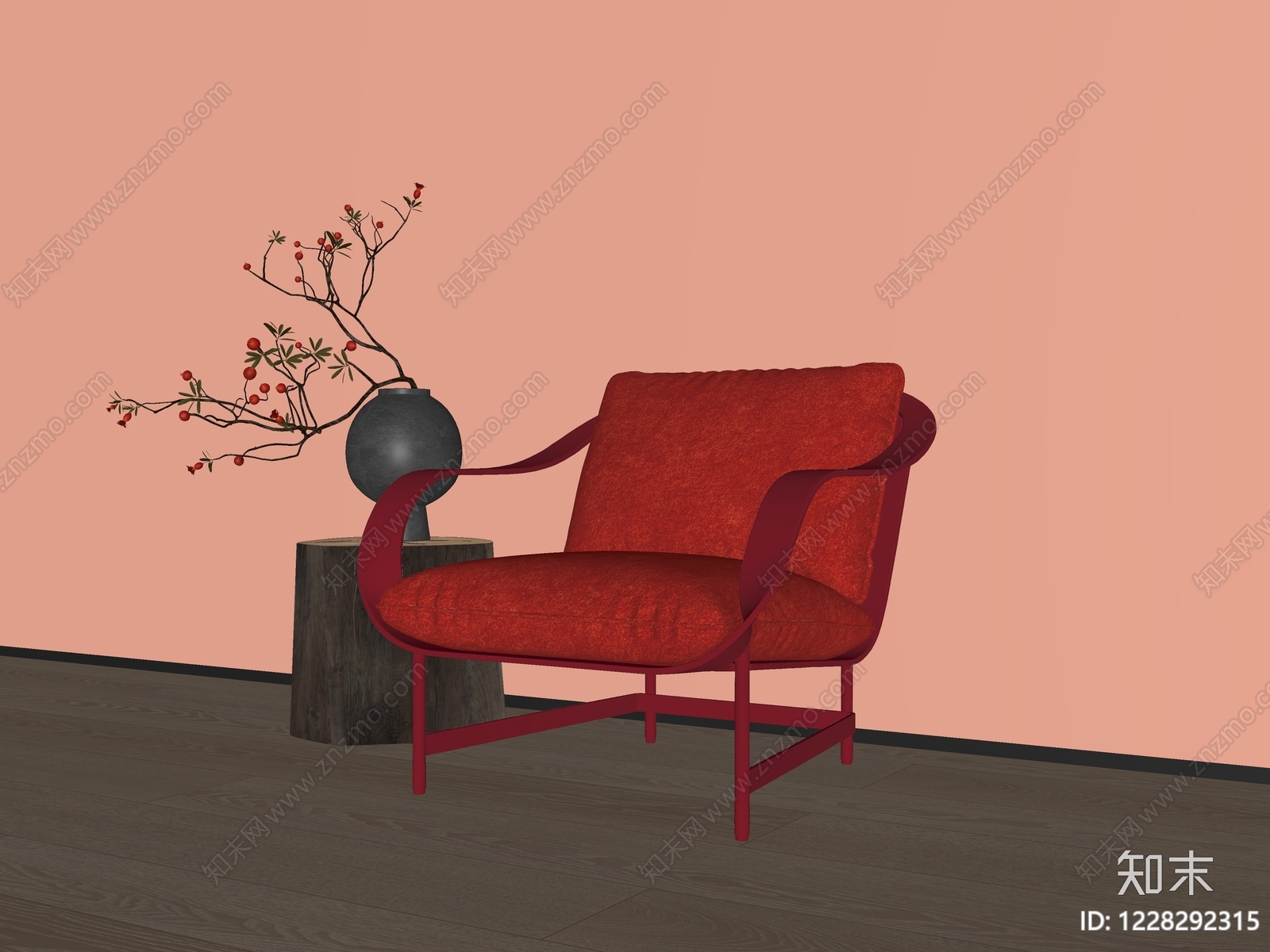 新中式休闲椅SU模型下载【ID:1228292315】
