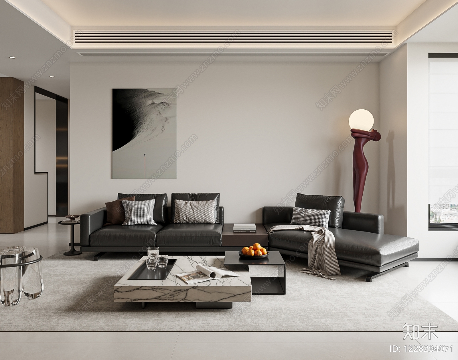 意式极简家居客厅3D模型下载【ID:1228294071】