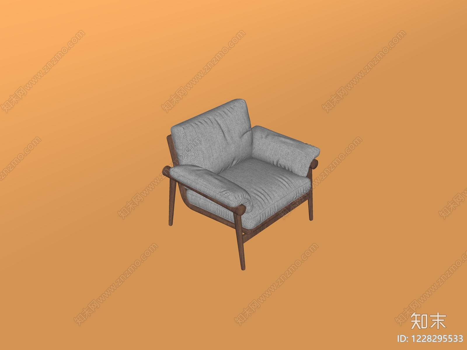 中古风单人沙发SU模型下载【ID:1228295533】