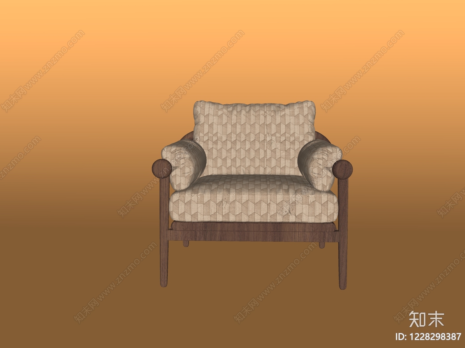 中古风单人沙发SU模型下载【ID:1228298387】