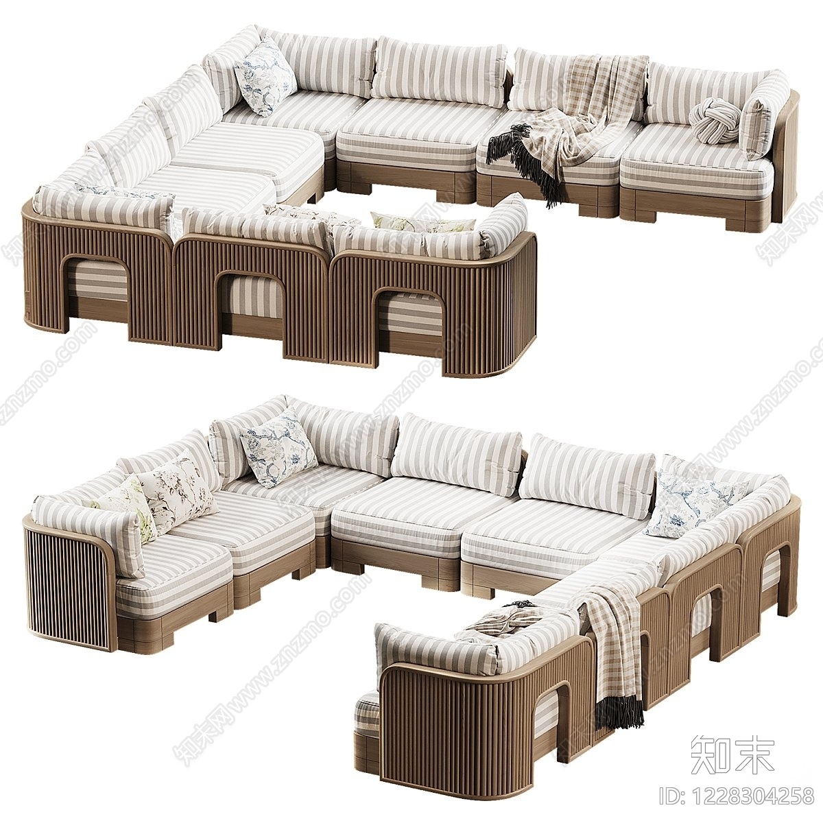 原木风户外沙发3D模型下载【ID:1228304258】