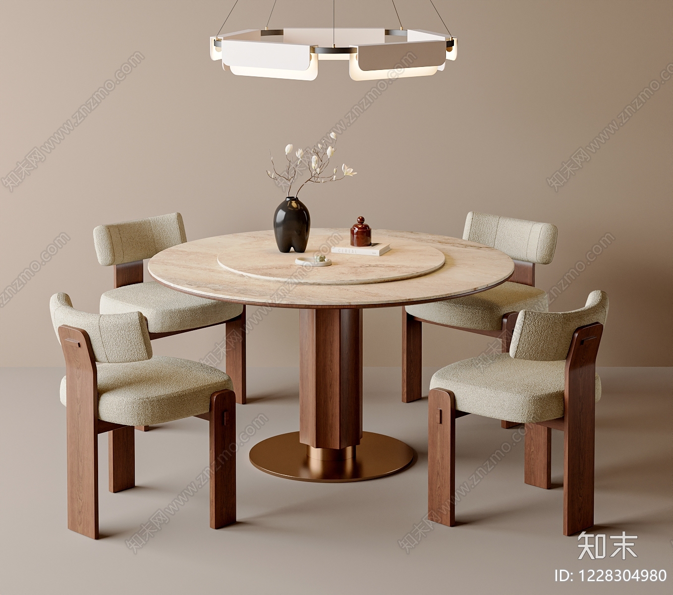 中古风餐桌椅3D模型下载【ID:1228304980】