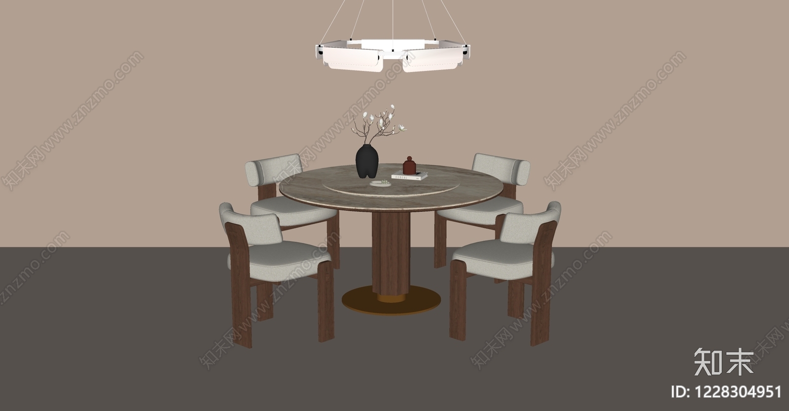 中古风餐桌椅SU模型下载【ID:1228304951】