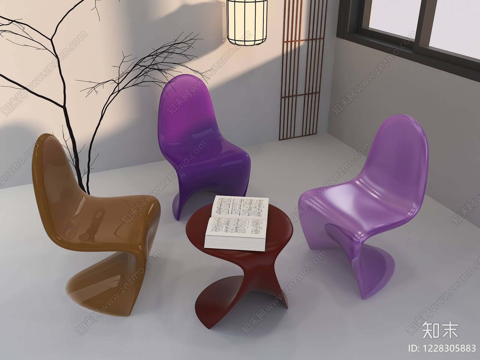 现代休闲桌椅3D模型下载【ID:1228305883】