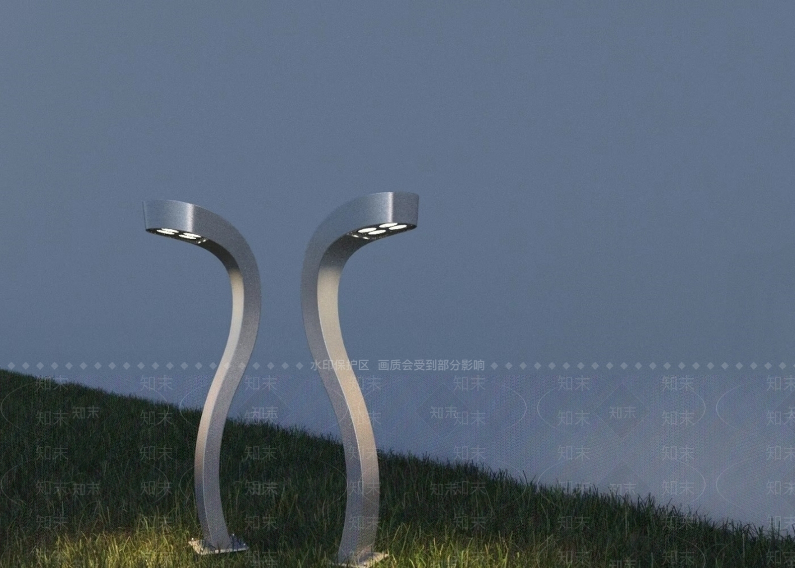 现代草坪灯3D模型下载【ID:1228308996】