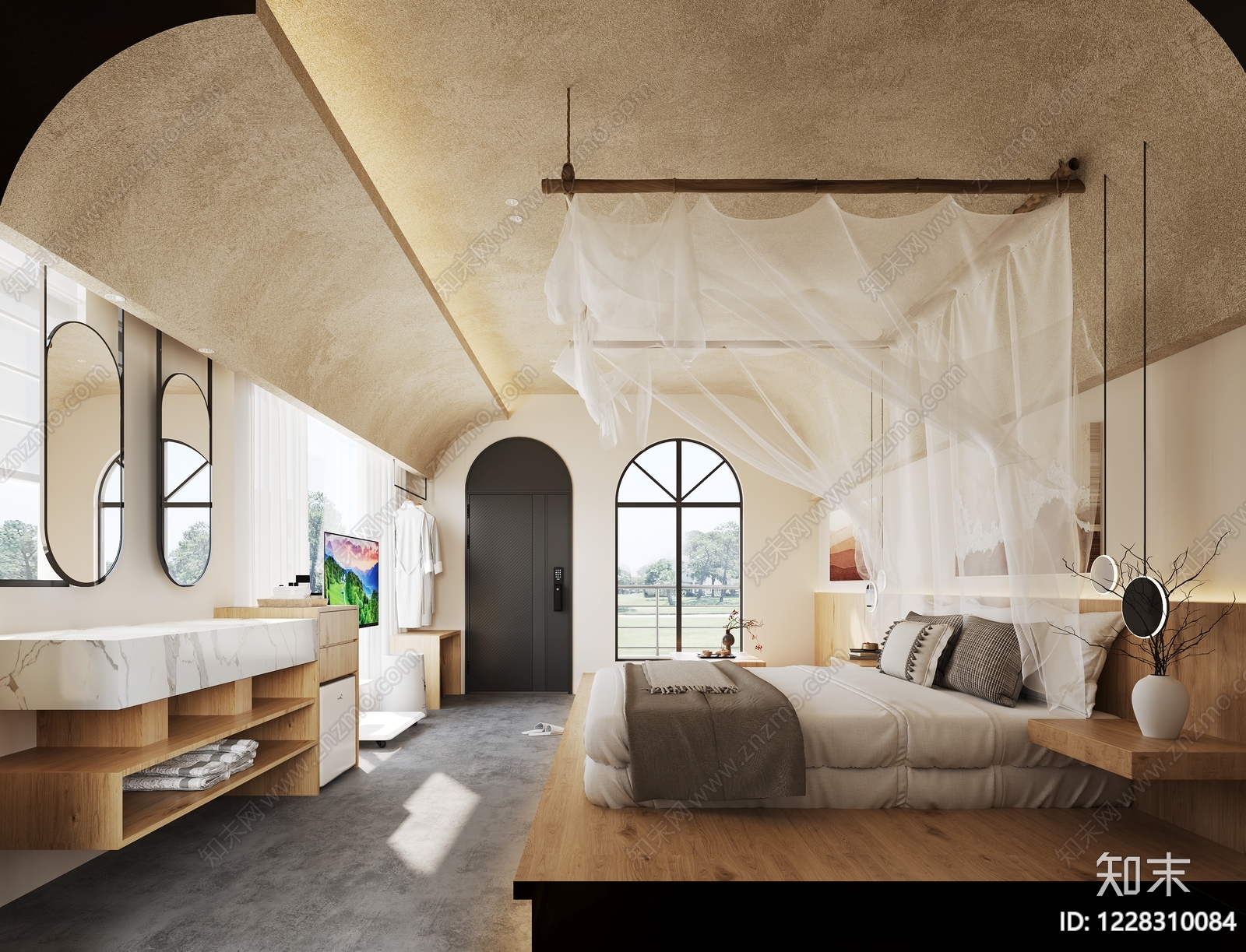 侘寂民宿客房3D模型下载【ID:1228310084】